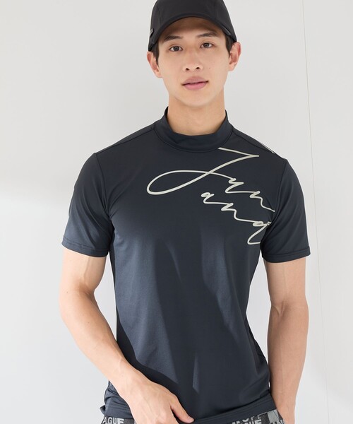 JUN&ROPE'(ジュンアンドロペ)の「【UV】【吸水速乾】ロゴグラフィック半袖モックネックシャツ(Tシャツ/カットソー・メンズ・ホワイト/サックスブルー/ブラック・XL/M/L)」の4枚目の写真