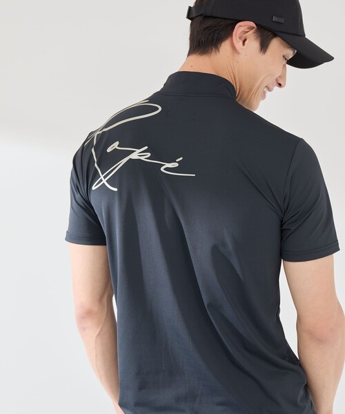 JUN&ROPE'(ジュンアンドロペ)の「【UV】【吸水速乾】ロゴグラフィック半袖モックネックシャツ(Tシャツ/カットソー・メンズ・ホワイト/サックスブルー/ブラック・XL/M/L)」の6枚目の写真
