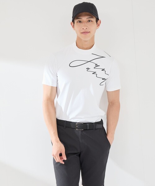 JUN&ROPE'(ジュンアンドロペ)の「【UV】【吸水速乾】ロゴグラフィック半袖モックネックシャツ(Tシャツ/カットソー・メンズ・ホワイト/サックスブルー/ブラック・XL/M/L)」の10枚目の写真
