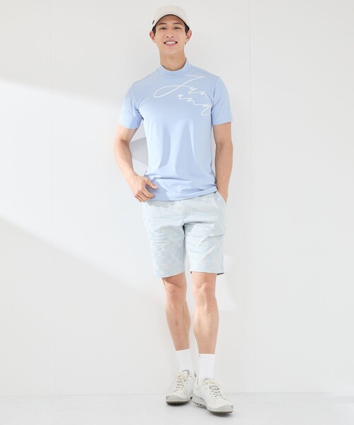 JUN&ROPE'(ジュンアンドロペ)の「【UV】【吸水速乾】ロゴグラフィック半袖モックネックシャツ(Tシャツ/カットソー・メンズ・ホワイト/サックスブルー/ブラック・XL/M/L)」の17枚目の写真