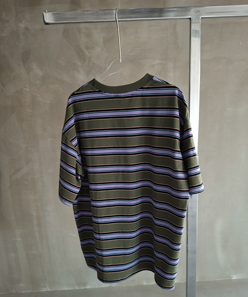 WESTBOY(ウエストボーイ)の「ストリート マルチボーダー オーバーサイズ 半袖Tシャツ WO26S8TP07(Tシャツ/カットソー・メンズ・グリーン・M/L)」の13枚目の写真