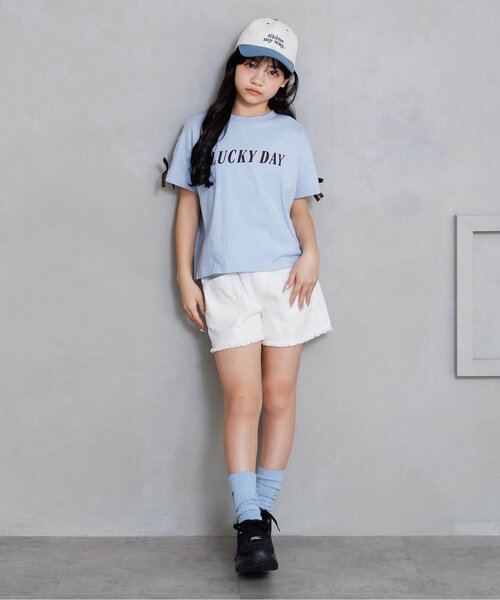 algy(アルジー)の「ヘビロテ半袖Tシャツ(Tシャツ/カットソー・キッズ・オフホワイト/ブラック/サックスブルー・120/130/140/150/160)」の4枚目の写真