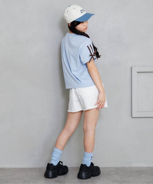 algy(アルジー)の「ヘビロテ半袖Tシャツ(Tシャツ/カットソー・キッズ・オフホワイト/ブラック/サックスブルー・120/130/140/150/160)」の5枚目の写真