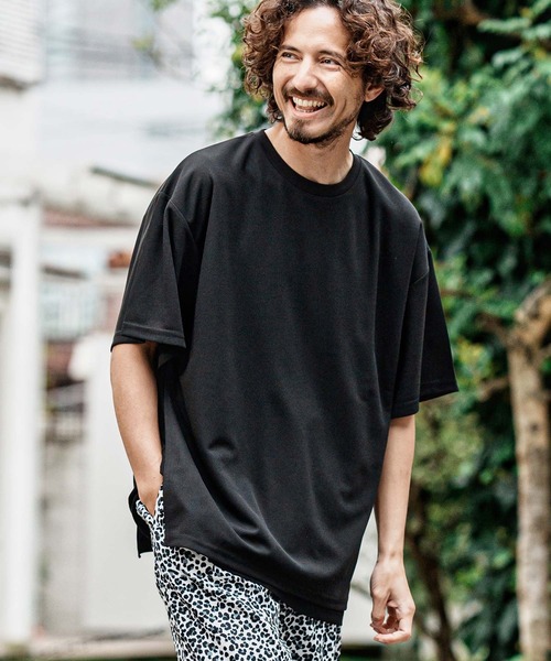 CAMBIO(カンビオ)の「mt10491- メッシュレイヤードショートスリーブTシャツ(Tシャツ/カットソー・メンズ・ブラック×ブラック/ホワイト×グレー/ホワイト×ホワイト/ブラック×ベージュ・XL/L/M)」の4枚目の写真