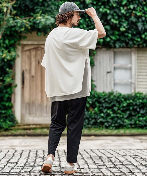 CAMBIO(カンビオ)の「mt10491- メッシュレイヤードショートスリーブTシャツ(Tシャツ/カットソー・メンズ・ブラック×ブラック/ホワイト×グレー/ホワイト×ホワイト/ブラック×ベージュ・XL/L/M)」の16枚目の写真