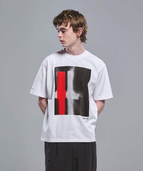 green label relaxing(グリーンレーベルリラクシング)の「【別注】<WILLIAM KLEIN>クルーネック 半袖 Tシャツ(Tシャツ/カットソー・メンズ・その他2/その他1/ホワイト/ブラック・XL/M/L)」の4枚目の写真