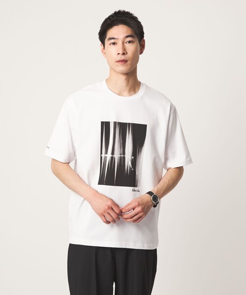 green label relaxing(グリーンレーベルリラクシング)の「【別注】<WILLIAM KLEIN>クルーネック 半袖 Tシャツ(Tシャツ/カットソー・メンズ・その他2/その他1/ホワイト/ブラック・XL/M/L)」の2枚目の写真