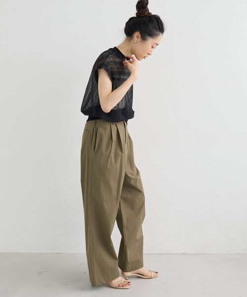 le.coeur blanc（ルクールブラン）の「【撥水・UV・接触冷感】2タックパンツ（その他パンツ・レディース・ライトピンク/ブラック/カーキオリーブ・36/38）」の5枚目の写真