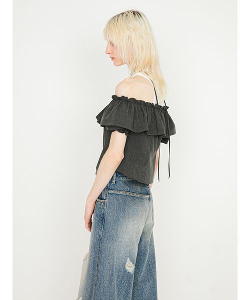 SORIN(ソリン )の「Off Shoulder Corset Blouse/オフショルダー コルセットブラウス(シャツ/ブラウス・レディース・ストライプ/ダークグレー・38)」の7枚目の写真