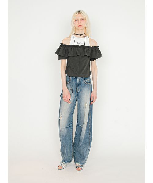 SORIN(ソリン )の「Off Shoulder Corset Blouse/オフショルダー コルセットブラウス(シャツ/ブラウス・レディース・ストライプ/ダークグレー・38)」の11枚目の写真
