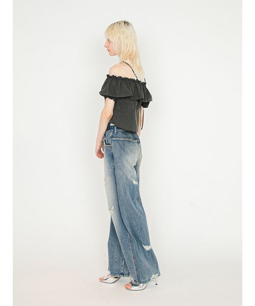 SORIN(ソリン )の「Off Shoulder Corset Blouse/オフショルダー コルセットブラウス(シャツ/ブラウス・レディース・ストライプ/ダークグレー・38)」の12枚目の写真