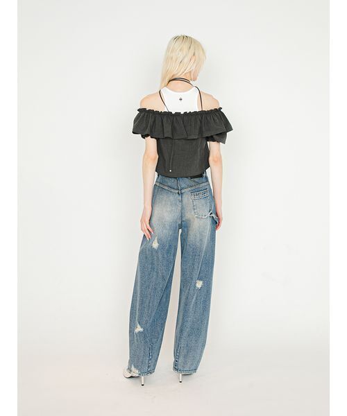SORIN(ソリン )の「Off Shoulder Corset Blouse/オフショルダー コルセットブラウス(シャツ/ブラウス・レディース・ストライプ/ダークグレー・38)」の13枚目の写真