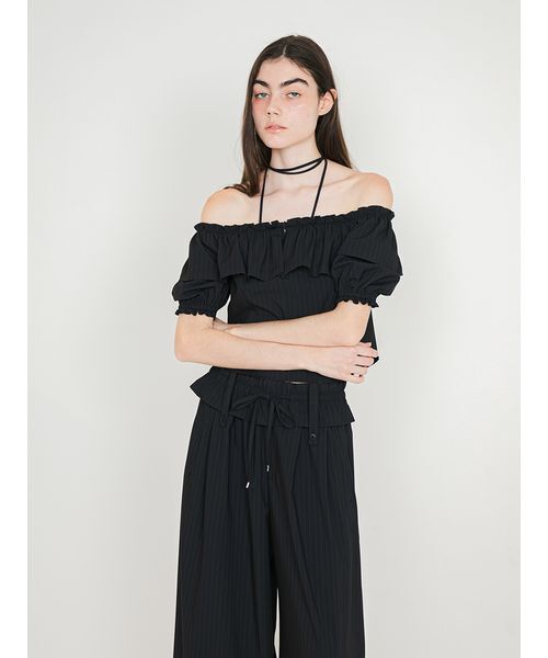 SORIN(ソリン )の「Off Shoulder Corset Blouse/オフショルダー コルセットブラウス(シャツ/ブラウス・レディース・ストライプ/ダークグレー・38)」の17枚目の写真