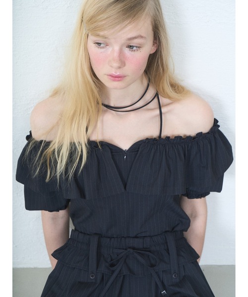 セール】Off Shoulder Corset Blouse/オフショルダー コルセット