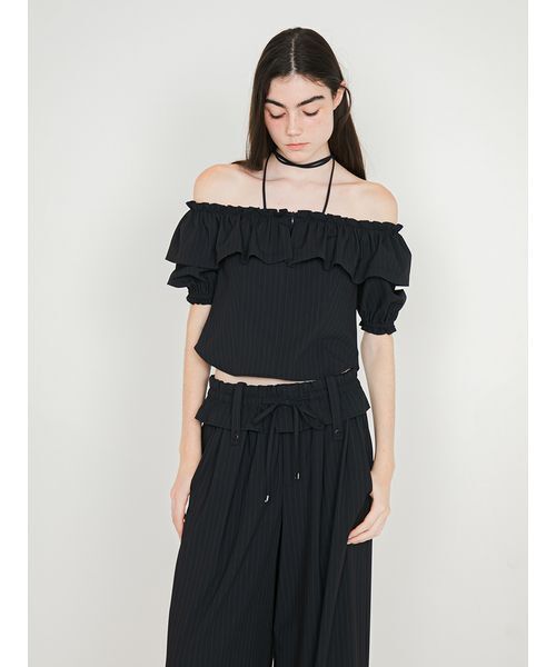 SORIN(ソリン )の「Off Shoulder Corset Blouse/オフショルダー コルセットブラウス(シャツ/ブラウス・レディース・ストライプ/ダークグレー・38)」の16枚目の写真