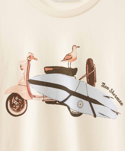 Ben Sherman(ベンシャーマン)の「サーフスクーターTシャツ(Tシャツ/カットソー・メンズ・アイボリー・LARGE)」の8枚目の写真