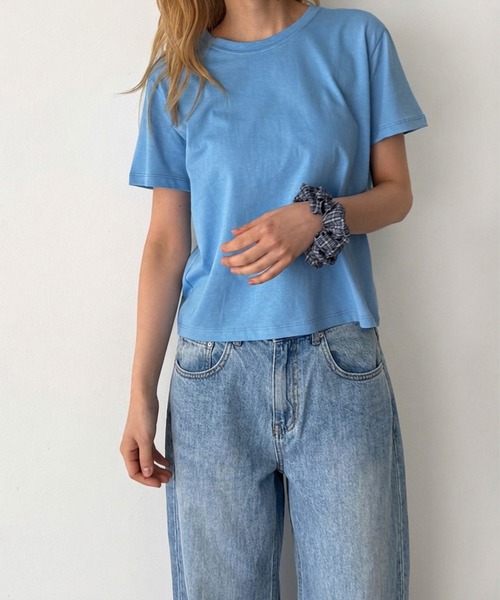 CANAL JEAN(キャナルジーン)の「SLEEK BASIC Tシャツ(Tシャツ/カットソー・レディース・イエロー/ブルー/アイボリー・ONE SIZE)」の1枚目の写真