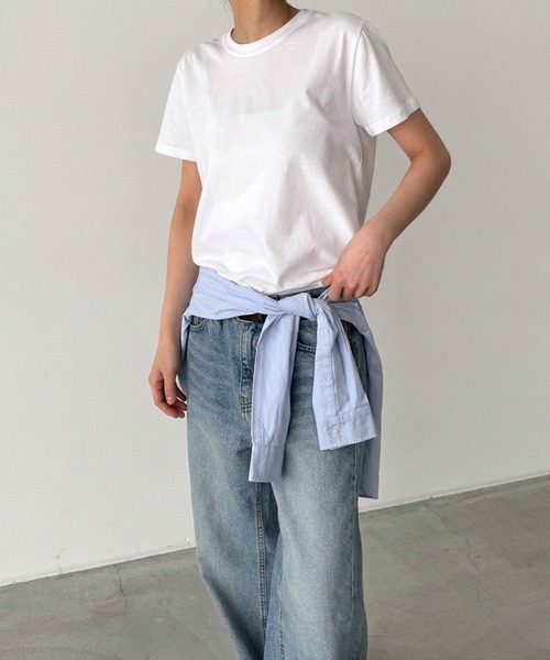 CANAL JEAN(キャナルジーン)の「SLEEK BASIC Tシャツ(Tシャツ/カットソー・レディース・イエロー/ブルー/アイボリー・ONE SIZE)」の2枚目の写真
