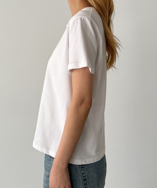 CANAL JEAN(キャナルジーン)の「SLEEK BASIC Tシャツ(Tシャツ/カットソー・レディース・イエロー/ブルー/アイボリー・ONE SIZE)」の5枚目の写真