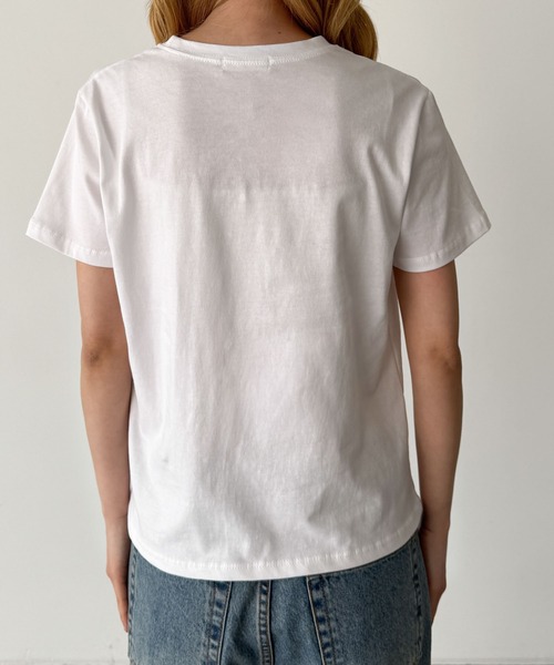 CANAL JEAN(キャナルジーン)の「SLEEK BASIC Tシャツ(Tシャツ/カットソー・レディース・イエロー/ブルー/アイボリー・ONE SIZE)」の6枚目の写真