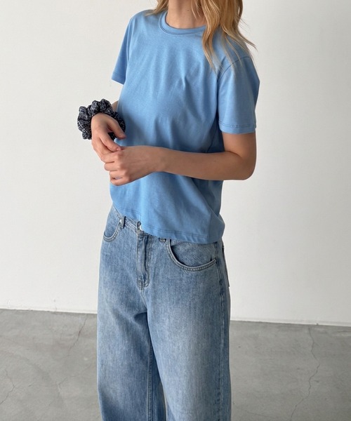 CANAL JEAN(キャナルジーン)の「SLEEK BASIC Tシャツ(Tシャツ/カットソー・レディース・イエロー/ブルー/アイボリー・ONE SIZE)」の12枚目の写真