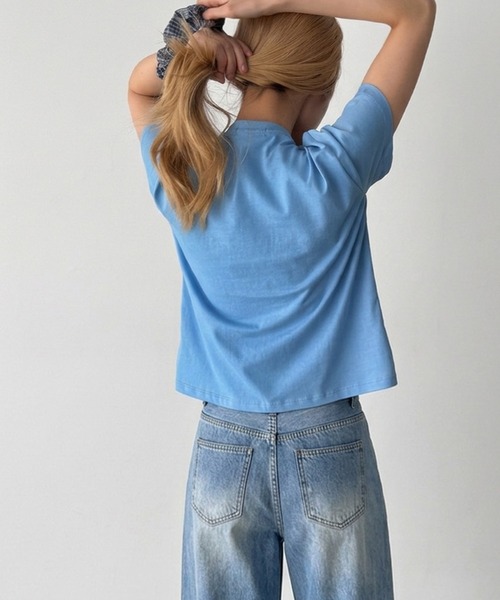 CANAL JEAN(キャナルジーン)の「SLEEK BASIC Tシャツ(Tシャツ/カットソー・レディース・イエロー/ブルー/アイボリー・ONE SIZE)」の11枚目の写真