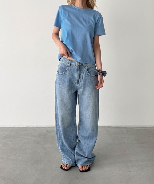 CANAL JEAN(キャナルジーン)の「SLEEK BASIC Tシャツ(Tシャツ/カットソー・レディース・イエロー/ブルー/アイボリー・ONE SIZE)」の10枚目の写真