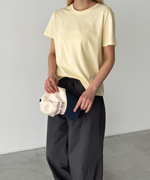 CANAL JEAN(キャナルジーン)の「SLEEK BASIC Tシャツ(Tシャツ/カットソー・レディース・イエロー/ブルー/アイボリー・ONE SIZE)」の9枚目の写真