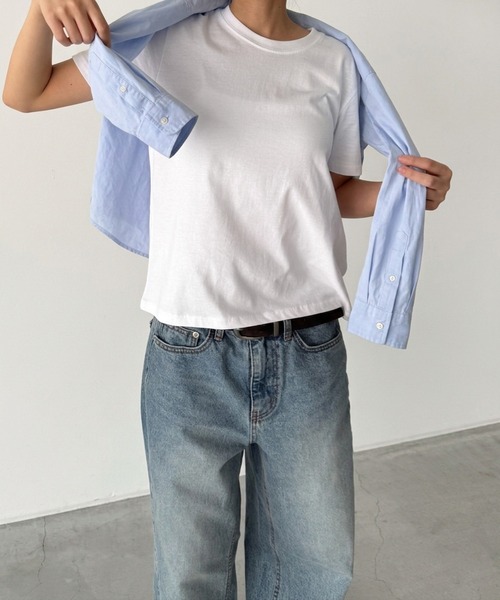 CANAL JEAN(キャナルジーン)の「SLEEK BASIC Tシャツ(Tシャツ/カットソー・レディース・イエロー/ブルー/アイボリー・ONE SIZE)」の15枚目の写真