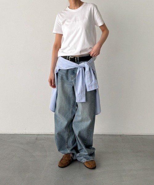 CANAL JEAN(キャナルジーン)の「SLEEK BASIC Tシャツ(Tシャツ/カットソー・レディース・イエロー/ブルー/アイボリー・ONE SIZE)」の17枚目の写真