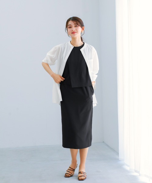 Emilyan(エミリアン)の「【 接触冷感・UVカット・速乾 】 全方向ストレッチ・シャツ型ラッシュガード(シャツ/ブラウス・レディース・ホワイト/サックスブルー・M)」の6枚目の写真