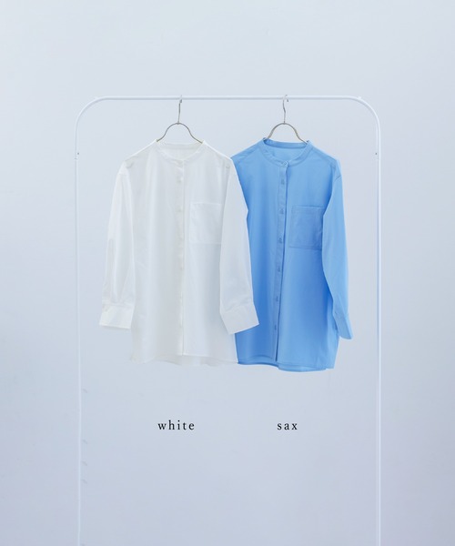 Emilyan(エミリアン)の「【 接触冷感・UVカット・速乾 】 全方向ストレッチ・シャツ型ラッシュガード(シャツ/ブラウス・レディース・ホワイト/サックスブルー・M)」の14枚目の写真