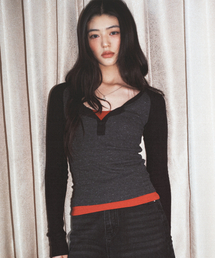 [Woman] Reglan Henly Neck Long Sleeve Black