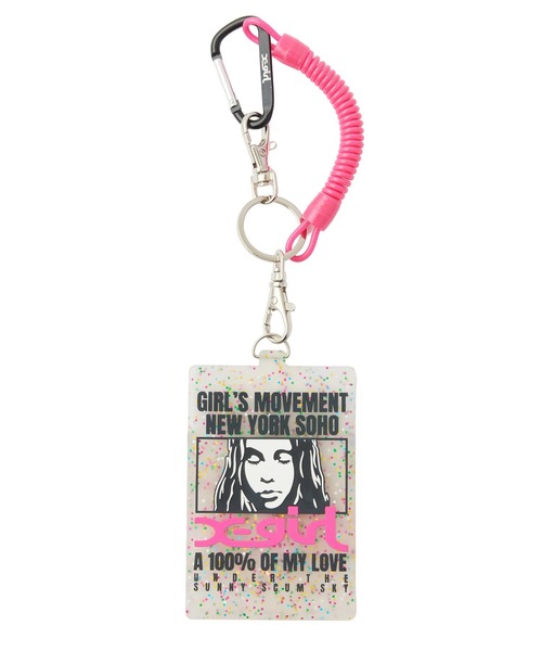 X-girl(エックスガール)の「FACE BOX AND MESSAGE RUBBER PASS CASE(パスケース・レディース・ホワイト/ブラック・ONE SIZE)」の1枚目の写真