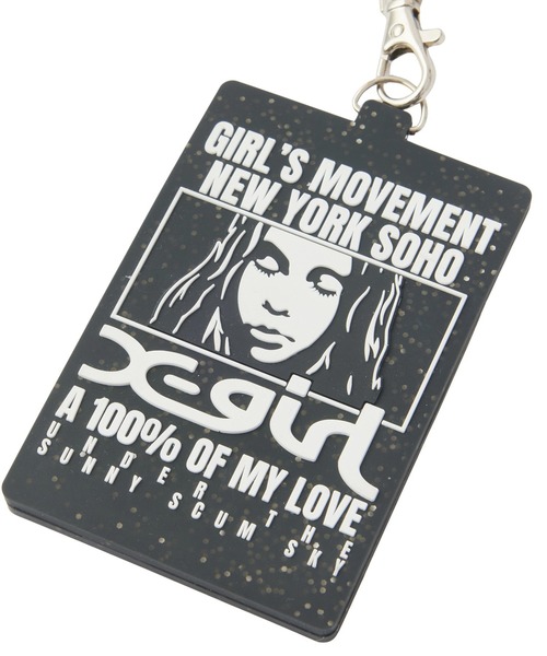 X-girl(エックスガール)の「FACE BOX AND MESSAGE RUBBER PASS CASE(パスケース・レディース・ホワイト/ブラック・ONE SIZE)」の4枚目の写真