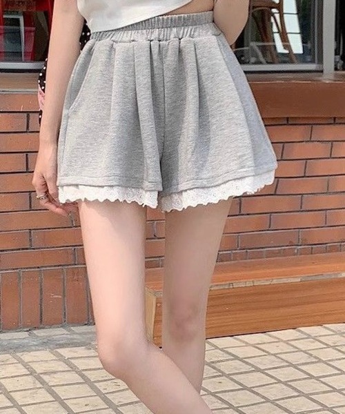 SHOUYO（ショウヨウ）の「レースヘムスウェットショートパンツ（その他パンツ・レディース・ブラック/グレー・M）」の15枚目の写真