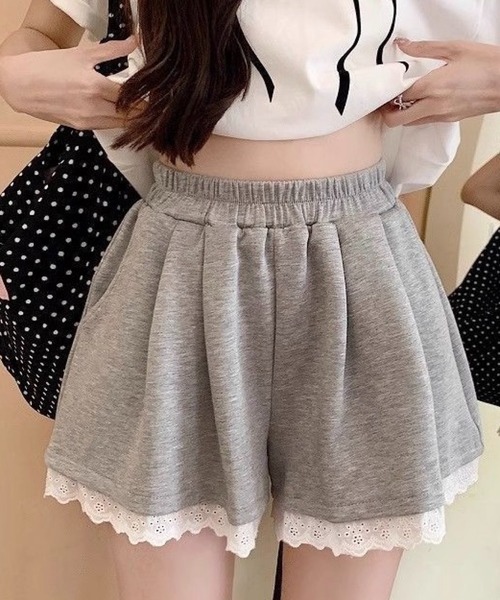 SHOUYO（ショウヨウ）の「レースヘムスウェットショートパンツ（その他パンツ・レディース・ブラック/グレー・M）」の18枚目の写真