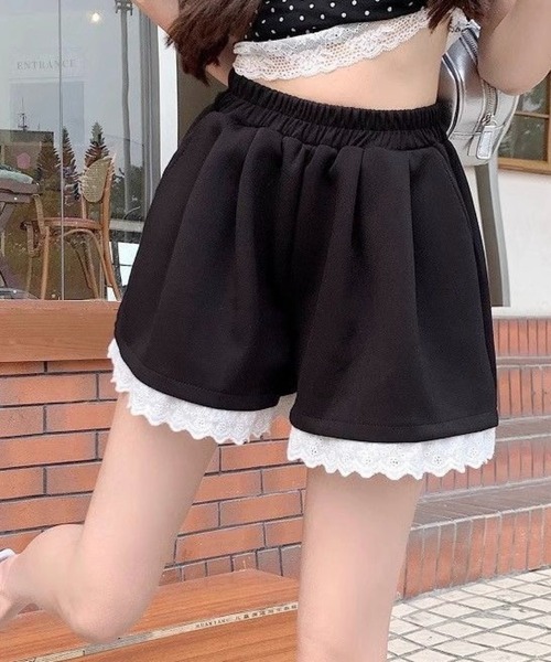 SHOUYO（ショウヨウ）の「レースヘムスウェットショートパンツ（その他パンツ・レディース・ブラック/グレー・M）」の4枚目の写真