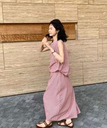 袖なしトップススカートセットアップ