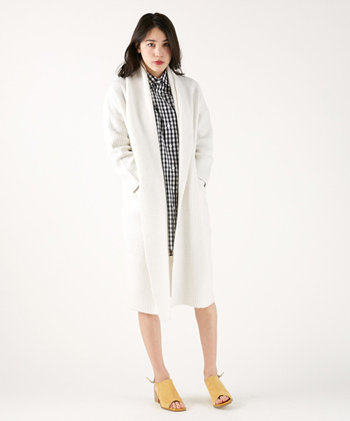 MOUSSY（マウジー）の「WRAP KNIT COAT（カーディガン/ボレロ・レディース・ホワイト/ライトグリーン/トップグレー・FREE）」の2枚目の写真