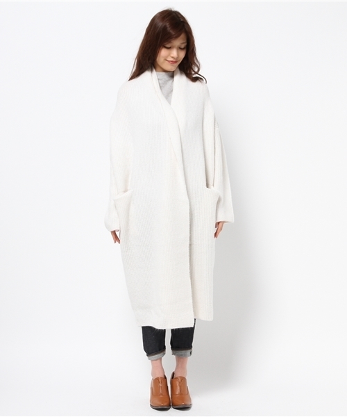 MOUSSY（マウジー）の「WRAP KNIT COAT（カーディガン/ボレロ・レディース・ホワイト/ライトグリーン/トップグレー・FREE）」の4枚目の写真
