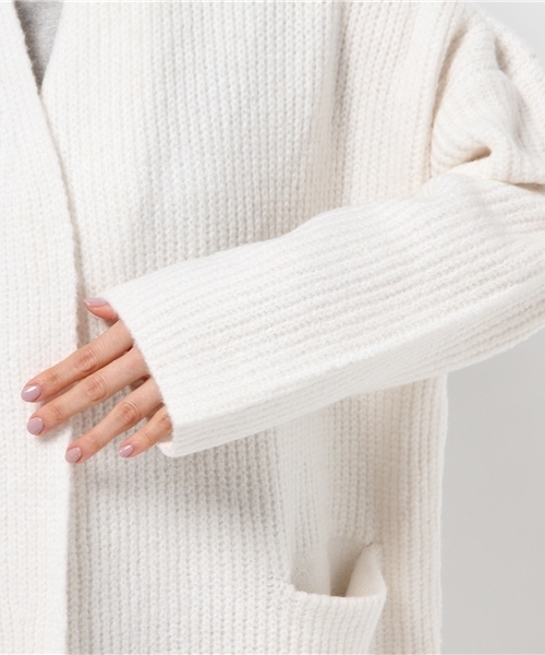 MOUSSY（マウジー）の「WRAP KNIT COAT（カーディガン/ボレロ・レディース・ホワイト/ライトグリーン/トップグレー・FREE）」の8枚目の写真