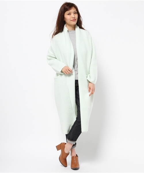 MOUSSY（マウジー）の「WRAP KNIT COAT（カーディガン/ボレロ・レディース・ホワイト/ライトグリーン/トップグレー・FREE）」の14枚目の写真