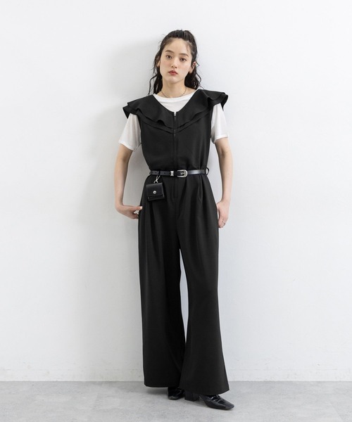 RAGEBLUE（レイジブルー）の「2WAY/フリルオールインワン（つなぎ/オールインワン・レディース・ベージュ/ブラック・FREE）」の8枚目の写真