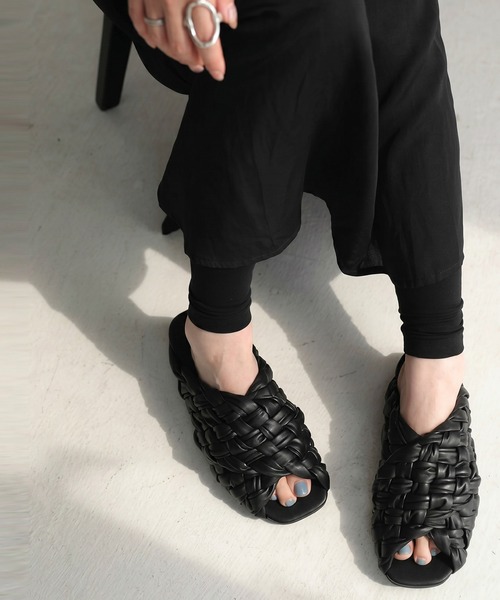 antiqua(アンティカ)の「編み込み メッシュサンダル(サンダル・レディース・ブラック・M/L/LL)」の14枚目の写真