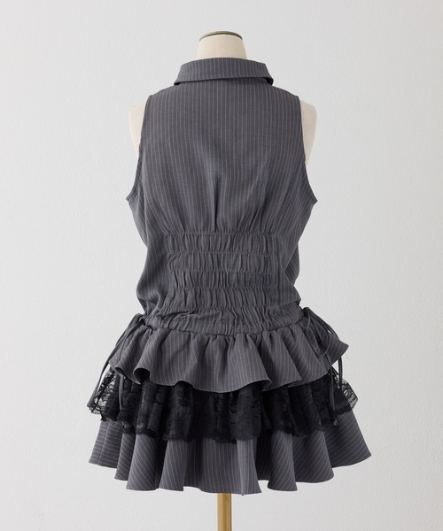 one after another NICE CLAUP(ワンアフターアナザーナイスクラップ)の「アメスリティアードシャツワンピース(ワンピース・レディース・サックスブルー/ドット/グレー・FREE)」の10枚目の写真