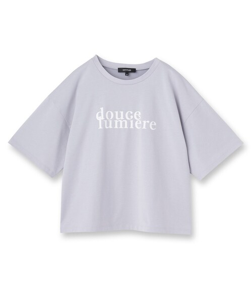 UNTITLED（アンタイトル）の「コットンロゴTシャツ（Tシャツ/カットソー・レディース・チャコール/パープル系1/キャメル/ホワイト系1・48/02/44/04/00）」の5枚目の写真