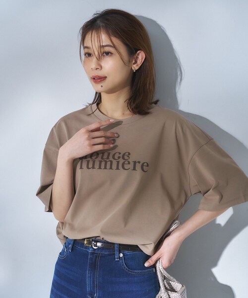 UNTITLED（アンタイトル）の「コットンロゴTシャツ（Tシャツ/カットソー・レディース・チャコール/パープル系1/キャメル/ホワイト系1・48/02/44/04/00）」の14枚目の写真