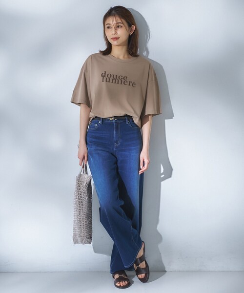 UNTITLED（アンタイトル）の「コットンロゴTシャツ（Tシャツ/カットソー・レディース・チャコール/パープル系1/キャメル/ホワイト系1・48/02/44/04/00）」の15枚目の写真