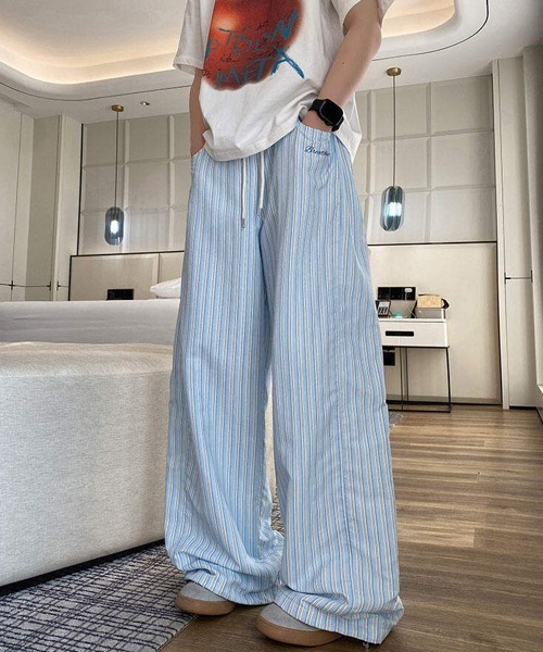 Ressaca(レサーカ)の「ストライプ柄イージーワイドパンツ(その他パンツ・メンズ・ピンク/ブルー・L/XL/M)」の1枚目の写真